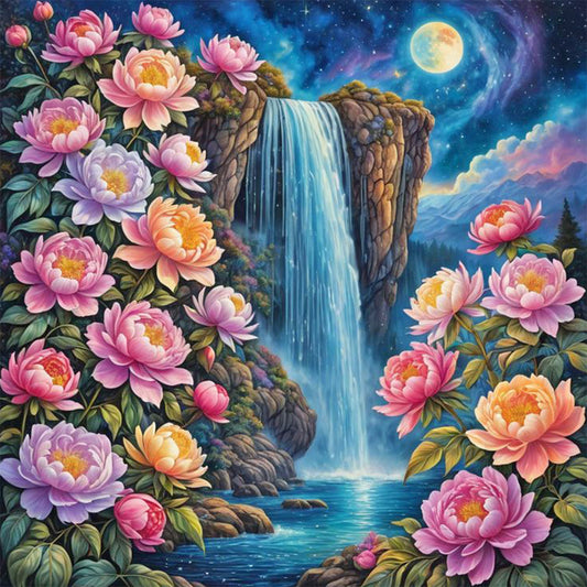 Diamond Painting - Full Round - Waterfall Scenery (30*30CM)