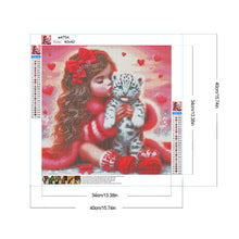 Load image into Gallery viewer, Diamond Painting - Full Round - Love Girl And White Tiger (40*40CM)
