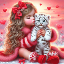 Load image into Gallery viewer, Diamond Painting - Full Round - Love Girl And White Tiger (40*40CM)
