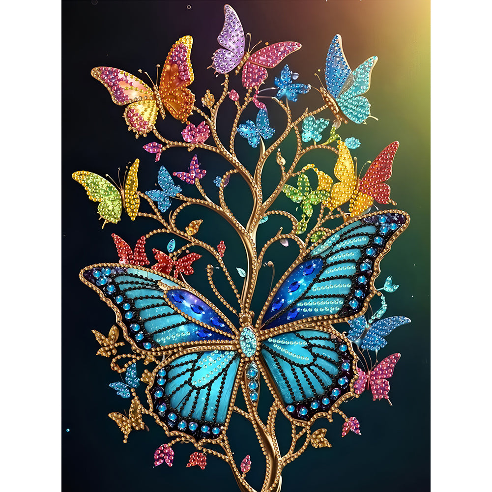 Diamond Painting - Partial Special Shaped - Dream Butterfly Tree (30*40CM)