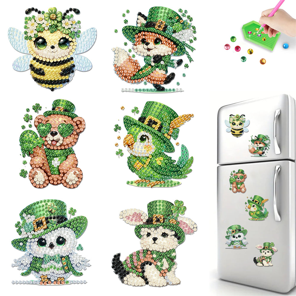 6Pcs Diamond Painting Refrigerator Magnets Diamond Art Kits for Adults Beginners