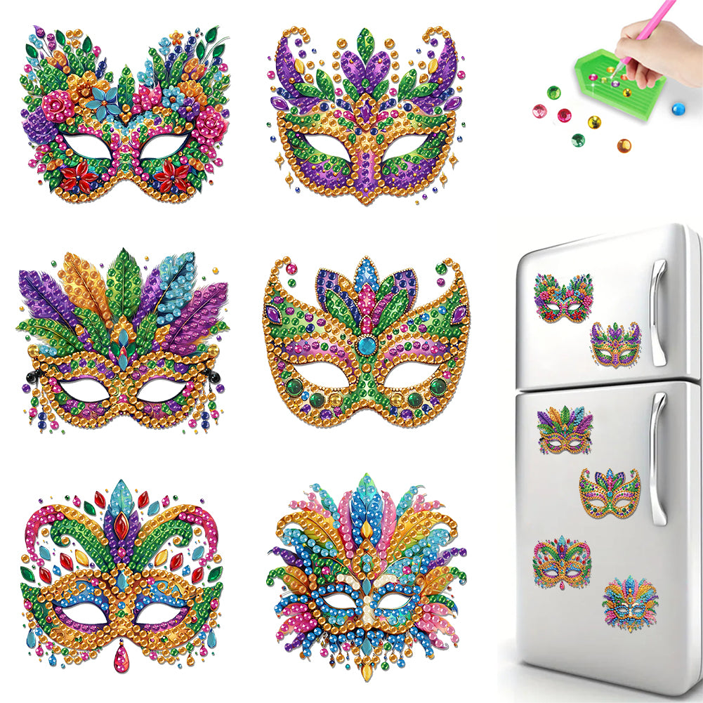 6Pcs Diamond Painting Refrigerator Magnets Diamond Art Kits for Adults Beginners