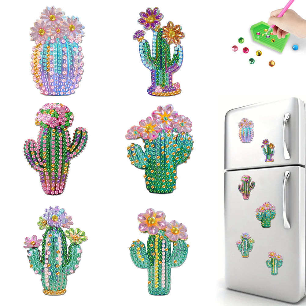 6Pcs Diamond Painting Refrigerator Magnets Diamond Art Kits for Adults Beginners