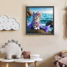 Load image into Gallery viewer, Diamond Painting - Full Round - Mermaid Cat (30*30CM)
