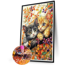 Load image into Gallery viewer, Diamond Painting - Full Round - Orange Cat And Gray Cat (40*60CM)
