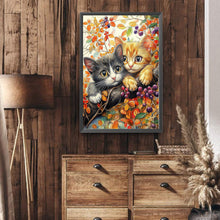 Load image into Gallery viewer, Diamond Painting - Full Round - Orange Cat And Gray Cat (40*60CM)
