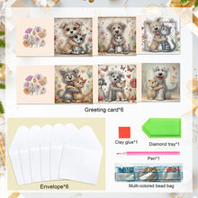 Load image into Gallery viewer, 6Pcs DIY Diamond Painting Greeting Card with Envelope 5D DIY Drill Painting Card
