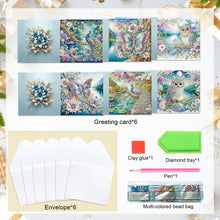 Load image into Gallery viewer, 6Pcs DIY Diamond Painting Greeting Card with Envelope 5D DIY Drill Painting Card
