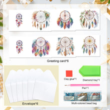 Load image into Gallery viewer, 6Pcs DIY Diamond Painting Greeting Card with Envelope 5D DIY Drill Painting Card
