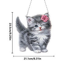 Load image into Gallery viewer, Cat DIY Diamond Art Pendant Kit Diamond Painting Hanging Pendant for Wall Window
