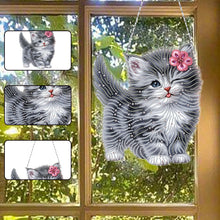 Load image into Gallery viewer, Cat DIY Diamond Art Pendant Kit Diamond Painting Hanging Pendant for Wall Window
