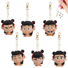 Load image into Gallery viewer, 6Pcs Double Sided Special Shaped Cartoon Nezha Diamond Art Keyring for Beginners
