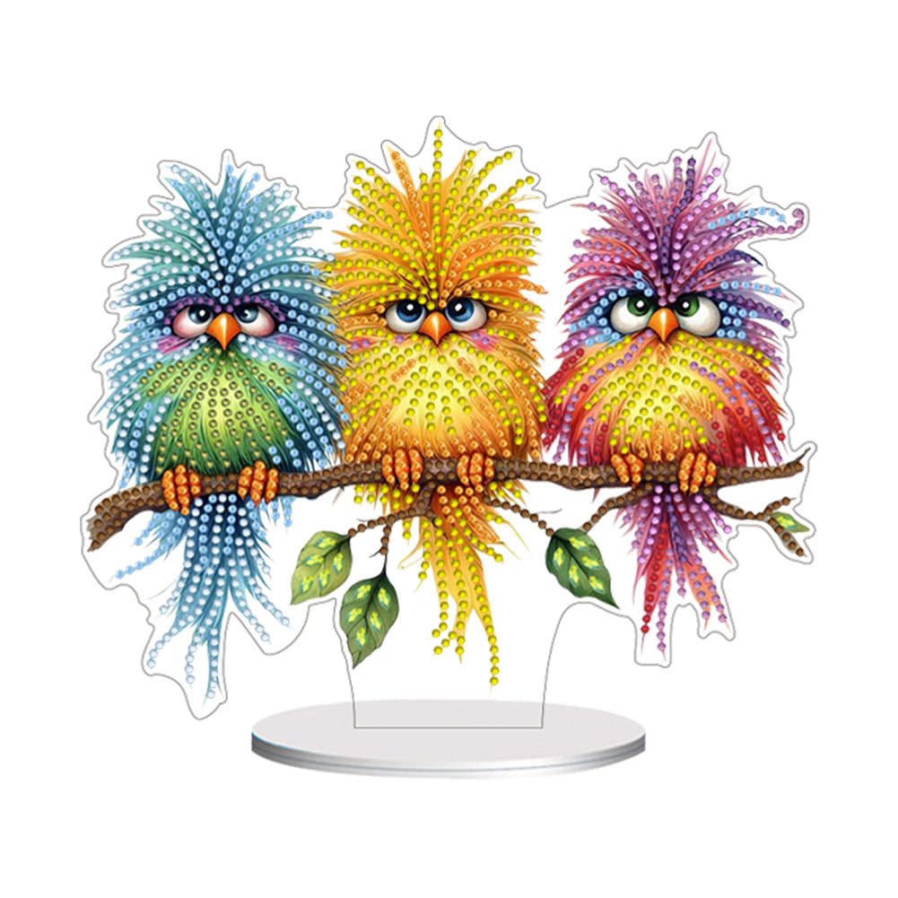 Special Shaped Bird On Branch 5D DIY Diamond Art Tabletop Decorations for Adults