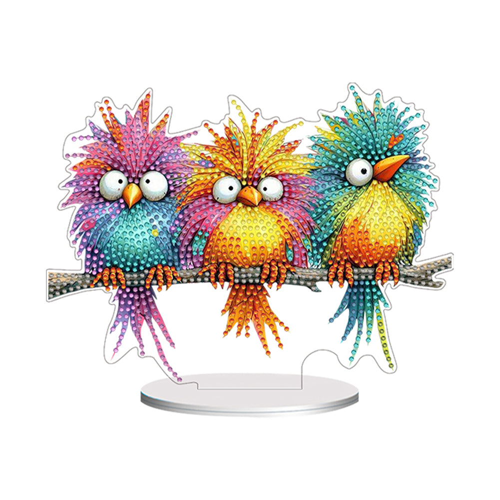 Special Shaped Bird On Branch 5D DIY Diamond Art Tabletop Decorations for Adults