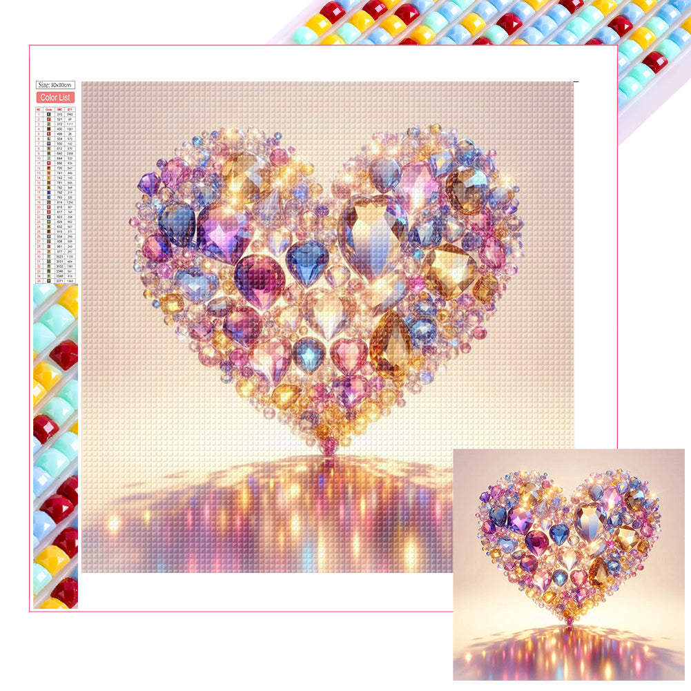 Diamond Painting - Full Square - Glittering Heart (30*30CM)