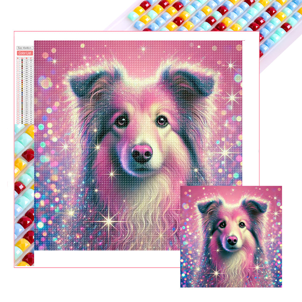 Diamond Painting - Full Square - Shining Diamond Shetland Sheepdog (40*40CM)