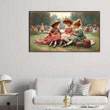 Load image into Gallery viewer, Diamond Painting - Full Square - Three Girls On A Picnic (70*40CM)
