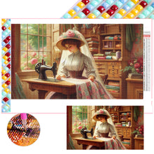 Load image into Gallery viewer, Diamond Painting - Full Square - Woman Sewing (70*40CM)
