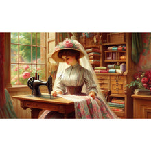 Load image into Gallery viewer, Diamond Painting - Full Square - Woman Sewing (70*40CM)
