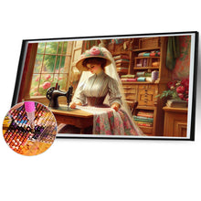 Load image into Gallery viewer, Diamond Painting - Full Square - Woman Sewing (70*40CM)
