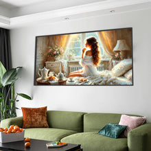 Load image into Gallery viewer, Diamond Painting - Full Square - Woman Eating Breakfast (70*40CM)
