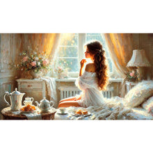 Load image into Gallery viewer, Diamond Painting - Full Square - Woman Eating Breakfast (70*40CM)
