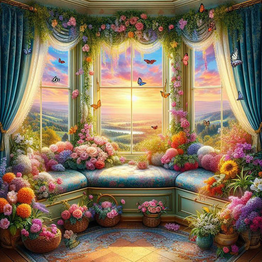 Diamond Painting - Full Round - Window View (40*40CM)
