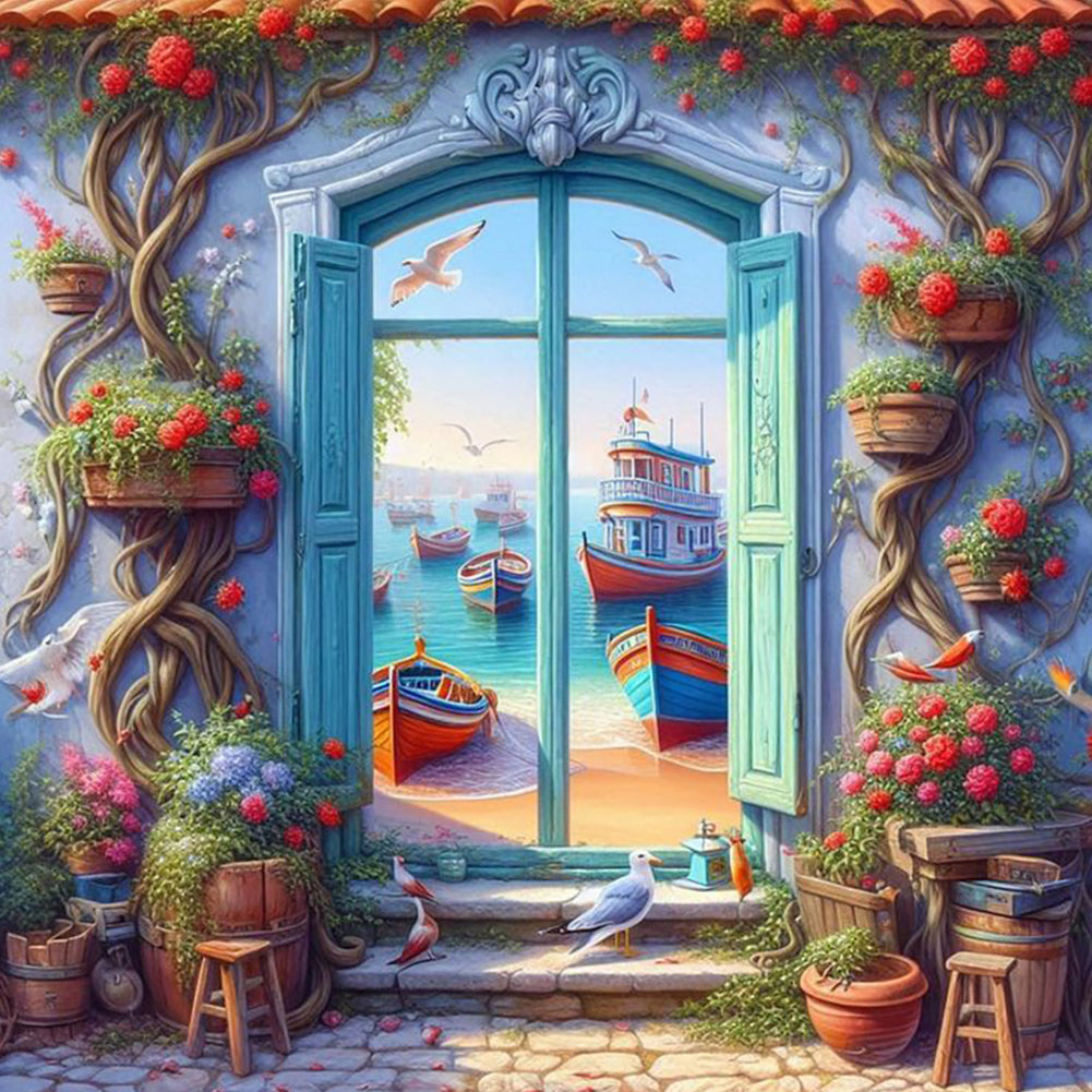 Diamond Painting - Full Round - Window View (40*40CM)