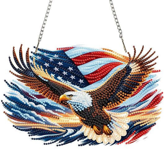 US Flag Eagle Diamond Art Hanging Pendant 5D DIY Diamond Painting Dots Pendant