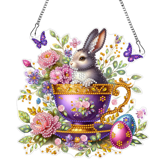 Easter Diamond Art Hanging Pendant Acrylic 5D DIY Diamond Painting Dots Pendant