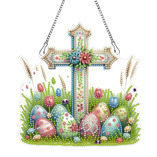 Easter Diamond Art Hanging Pendant Acrylic 5D DIY Diamond Painting Dots Pendant
