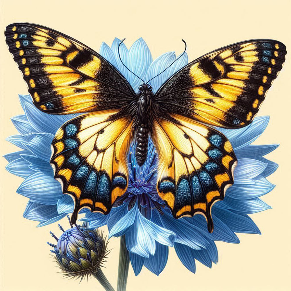 Diamond Painting - Full Round - Blue Butterfly (40*40CM)