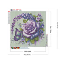 Load image into Gallery viewer, Diamond Painting - Full Round - Purple Rose Butterfly (40*40CM)
