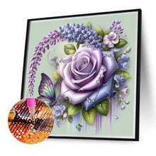 Load image into Gallery viewer, Diamond Painting - Full Round - Purple Rose Butterfly (40*40CM)
