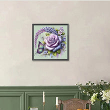 Load image into Gallery viewer, Diamond Painting - Full Round - Purple Rose Butterfly (40*40CM)
