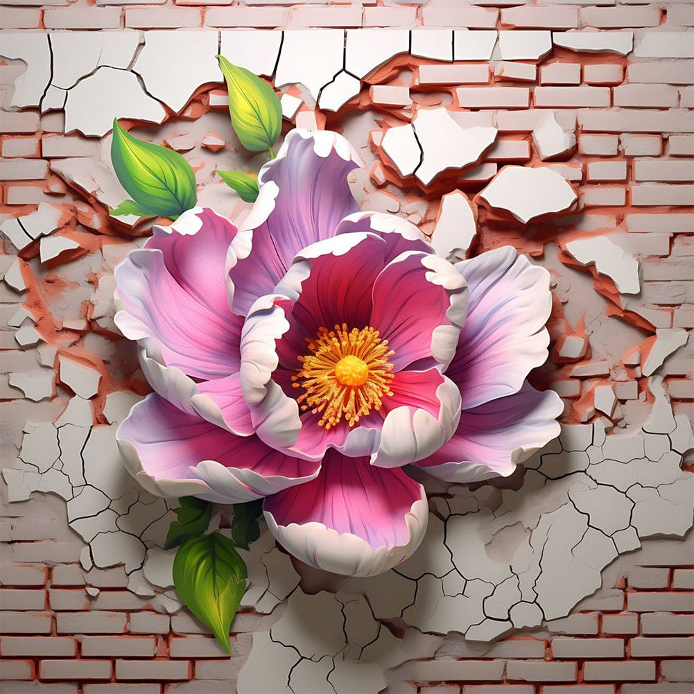 Diamond Painting - Full Round - Wall Peony (40*40CM)