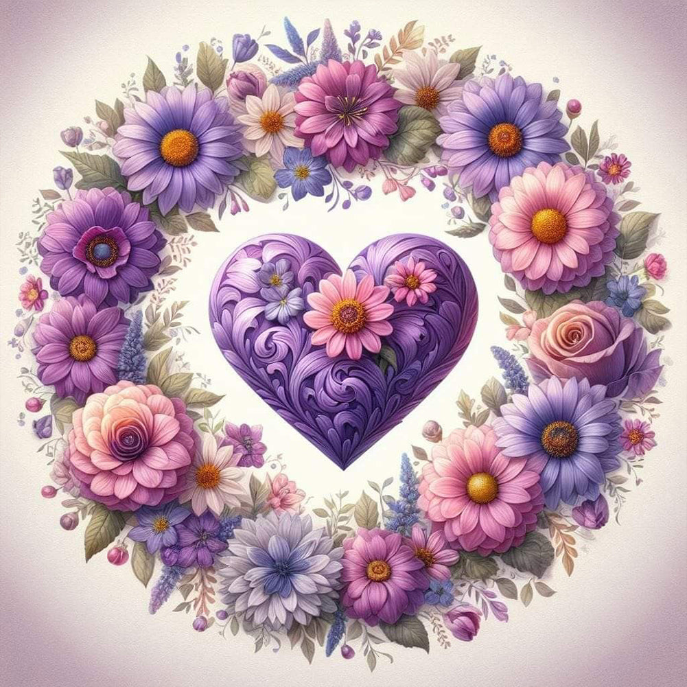 Diamond Painting - Full Round - Heart Wreath (40*40CM)