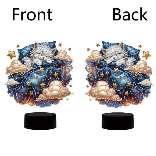 Acrylic Double Sided Animals Decorative DIY 5D Diamond Lamp for Adults Beginners