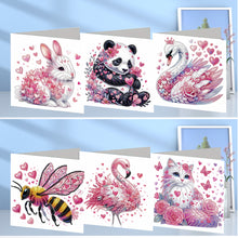 Load image into Gallery viewer, 6Pcs Animals DIY Diamond Painting Greeting Card Kit with Envelope for Friend
