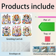 Load image into Gallery viewer, 6Pcs Animals DIY Diamond Painting Greeting Card Kit with Envelope for Friend
