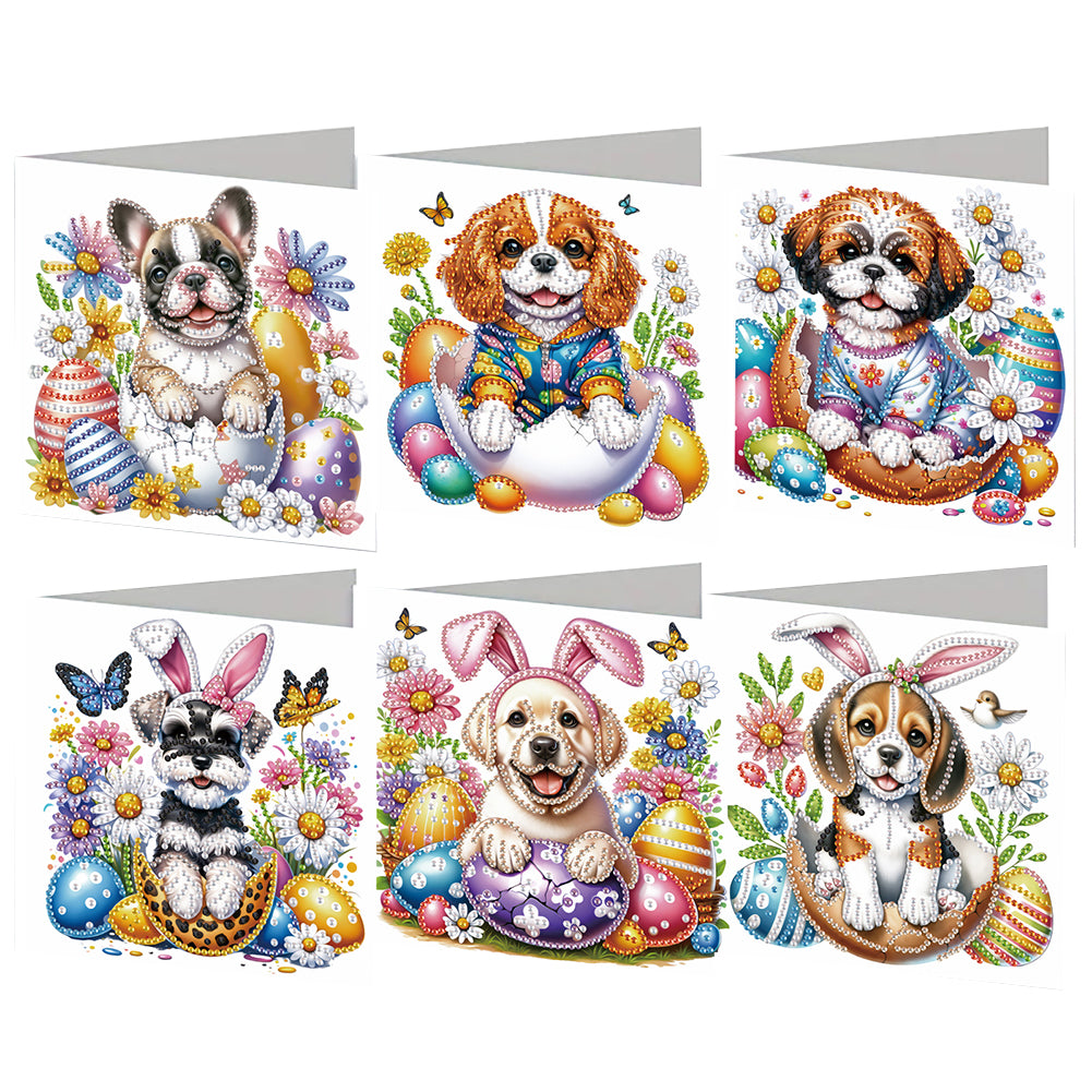 6Pcs Animals DIY Diamond Painting Greeting Card Kit with Envelope for Friend