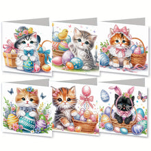 Load image into Gallery viewer, 6Pcs Animals DIY Diamond Painting Greeting Card Kit with Envelope for Friend
