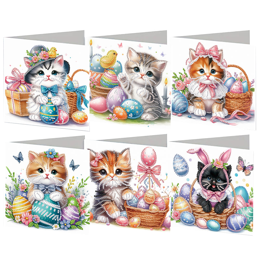 6Pcs Animals DIY Diamond Painting Greeting Card Kit with Envelope for Friend