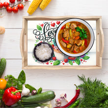 Load image into Gallery viewer, Wooden Animals Flowers 5D DIY Diamond Painting Serving Tray with Handle for Desk
