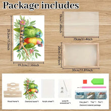 Load image into Gallery viewer, Wooden Animals Flowers 5D DIY Diamond Painting Serving Tray with Handle for Desk
