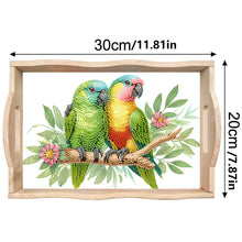 Load image into Gallery viewer, Wooden Animals Flowers 5D DIY Diamond Painting Serving Tray with Handle for Desk
