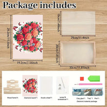 Load image into Gallery viewer, Wooden Animals Flowers 5D DIY Diamond Painting Serving Tray with Handle for Desk
