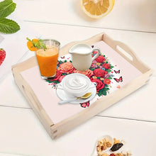 Load image into Gallery viewer, Wooden Animals Flowers 5D DIY Diamond Painting Serving Tray with Handle for Desk
