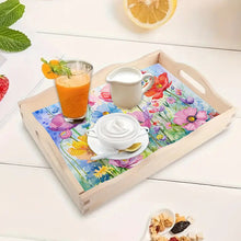 Load image into Gallery viewer, Wooden Animals Flowers 5D DIY Diamond Painting Serving Tray with Handle for Desk
