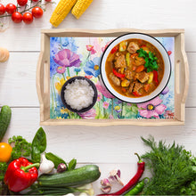 Load image into Gallery viewer, Wooden Animals Flowers 5D DIY Diamond Painting Serving Tray with Handle for Desk
